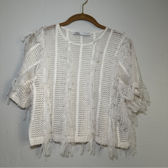 Zara Tops - Zara Cream Textured Knit Top